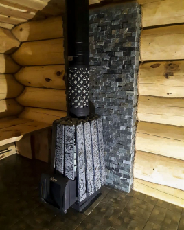 Дровяная банная печь GrillD Cometa Vega 240 Short Stone (Серпентинит)