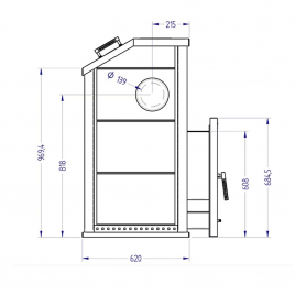 Дровяная печь для бани Klover KLV RT 35 P
